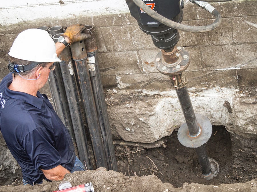 Foundation lifting equipment and pier installation